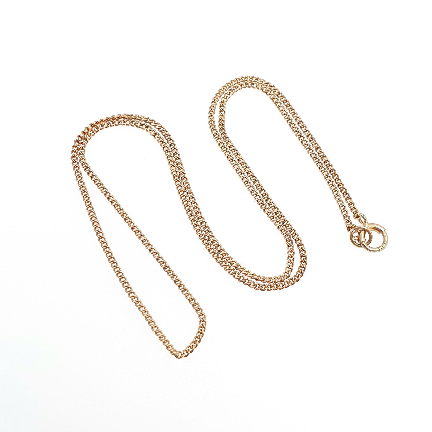 Antique 9ct 9k Rose Gold Chain Necklace Curb Link Victorian 40cm 15.7" 2.23g Solid 9 Carat 9k Vintage Womens Jewelry Jewelry