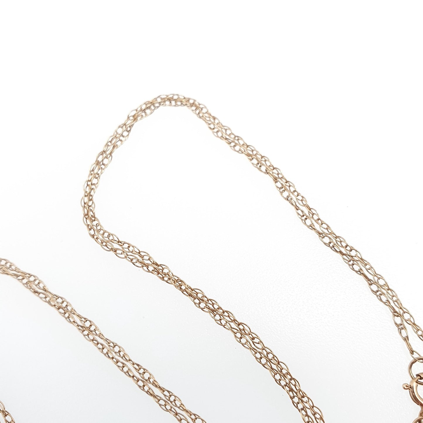Vintage 9k 9ct Gold Chain Necklace Rope Link 47cm 18.5" 0.72g Twisting Helix Long Fine Solid 375 Jewelry Jewellery