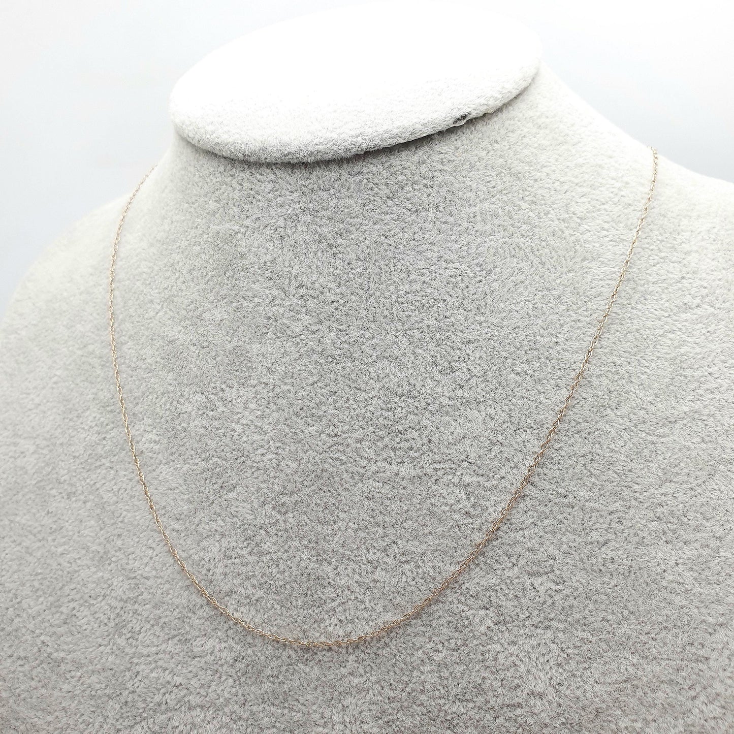 Vintage 9k 9ct Gold Chain Necklace Rope Link 47cm 18.5" 0.72g Twisting Helix Long Fine Solid 375 Jewelry Jewellery