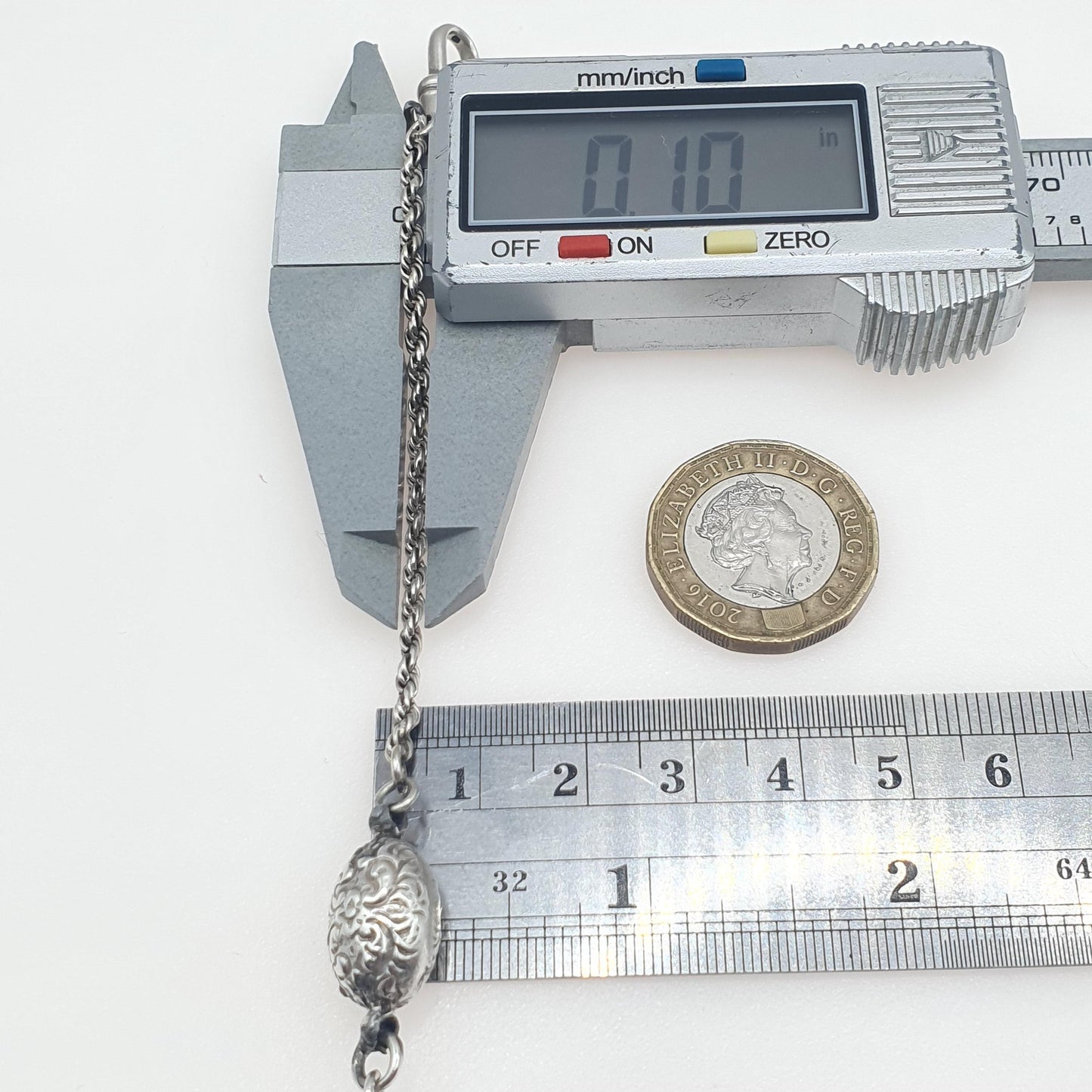 Antique Victorian Sterling Silver Albertina Chain Bracelet Dog Clip Rope Link Women’s Men’s Unisex Jewellery Jewelry 6.73g 22cm