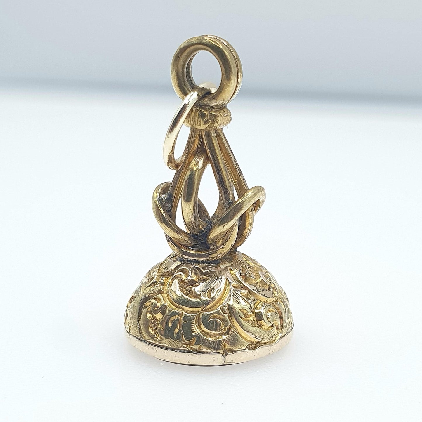 Antique Victorian Rolled Gold Agate Seal Fob Pendant Chased and Knot Genuine Humbug Gemstone Gold Filled Jewellery Jewelry