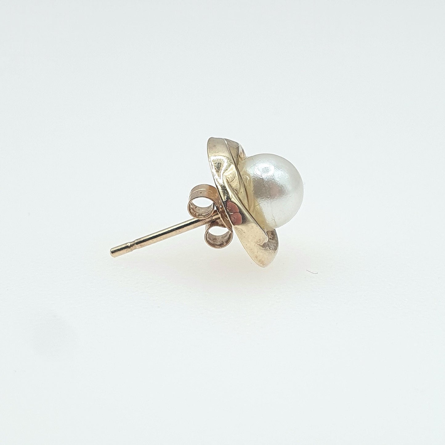 Vintage 9ct Gold Simulated Pearl Stud Earrings Solid 9k 375 White Pearls Retro Womens Vintage Jewelry Jewellery Bead