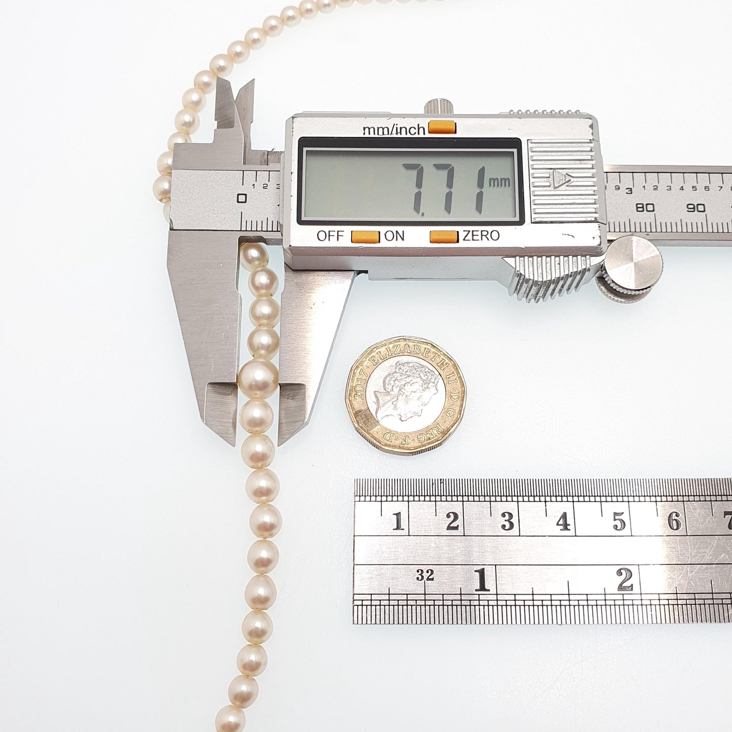 Antique 9ct 9k Cultured Pearl Necklace Gold Clasp 41cm 13.98g Vintage Solid 375 Genuine Real Pearls Jewelry Jewellery