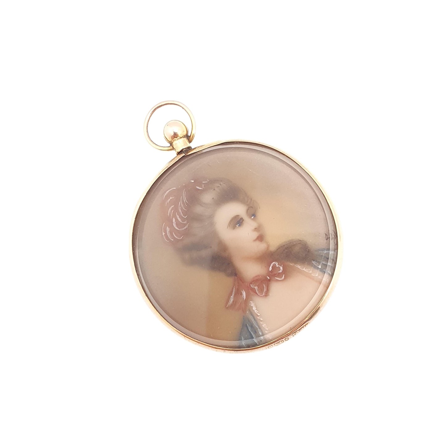 Antique 9ct Gold Locket Pendant Necklace Solid 375 9k 9kt Round Circle Vintage Photo Picture Glass Jewelry Jewellery