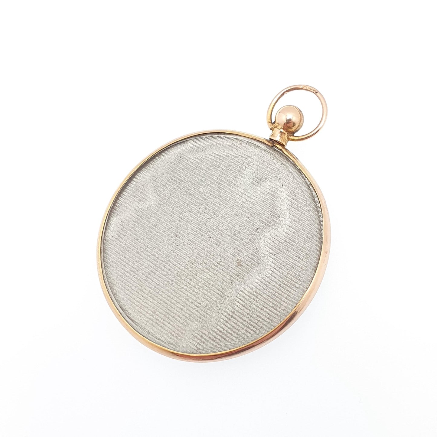 Antique 9ct Gold Locket Pendant Necklace Solid 375 9k 9kt Round Circle Vintage Photo Picture Glass Jewelry Jewellery