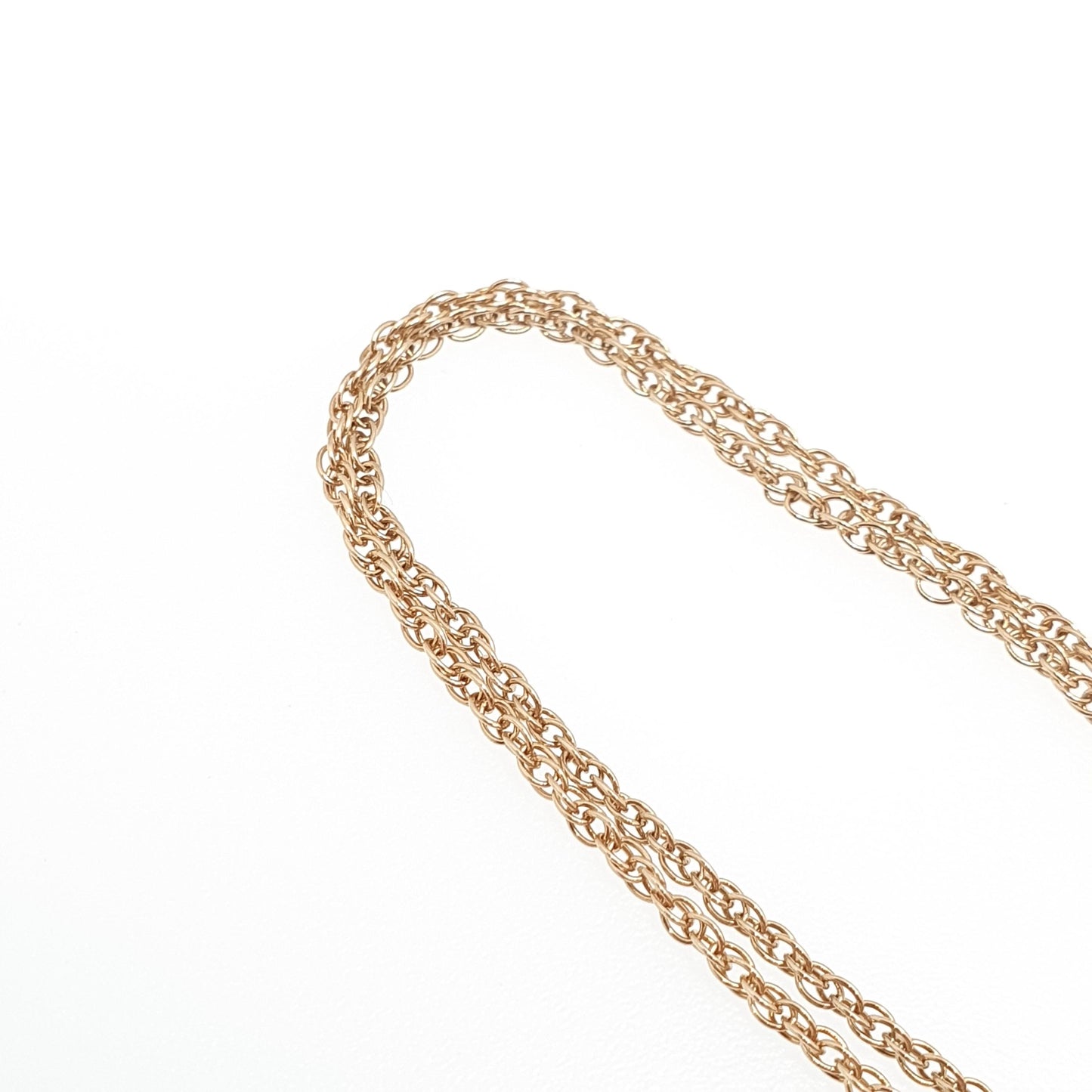 Vintage 9k 9ct Gold Chain Necklace Yellow Rope Link 47cm 18.5" 2.06g Twisting Helix Twist Solid 9kt 375 9 Carat Mens Womens Jewelry