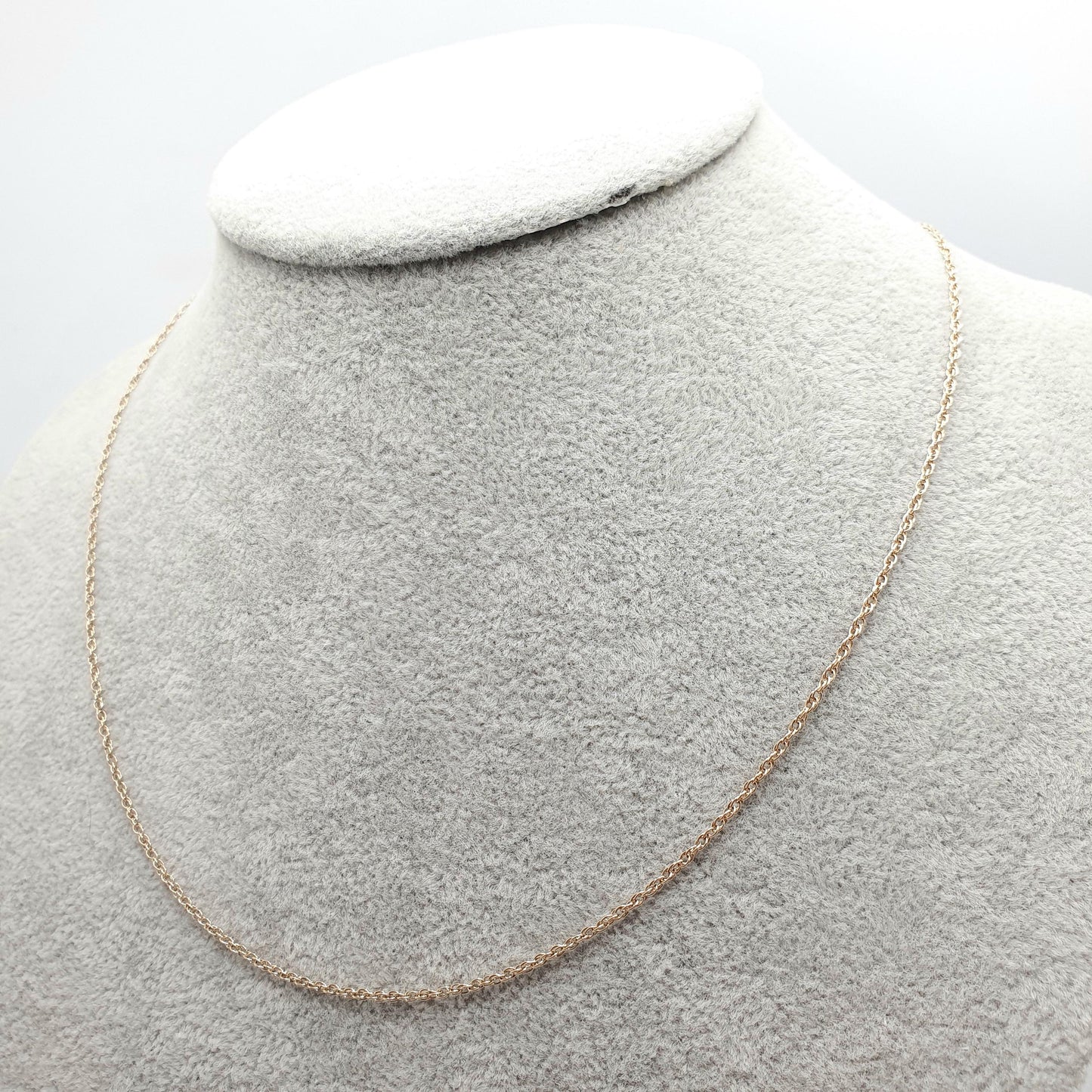 Vintage 9k 9ct Gold Chain Necklace Yellow Rope Link 47cm 18.5" 2.06g Twisting Helix Twist Solid 9kt 375 9 Carat Mens Womens Jewelry