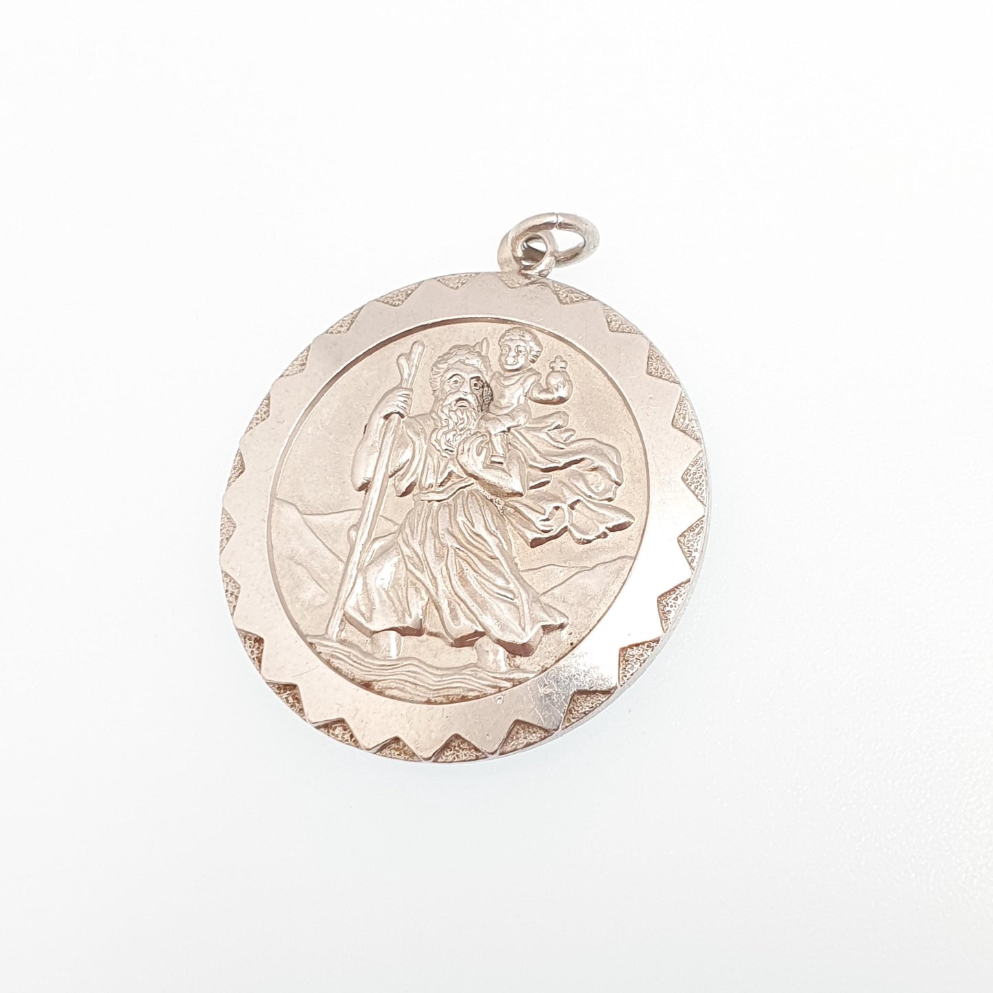 GEORG JENSEN Vintage Sterling Silver St Christopher Pendant Necklace Car Plane Double Sided Necklace Saint Jewellery Jewelry Men Women