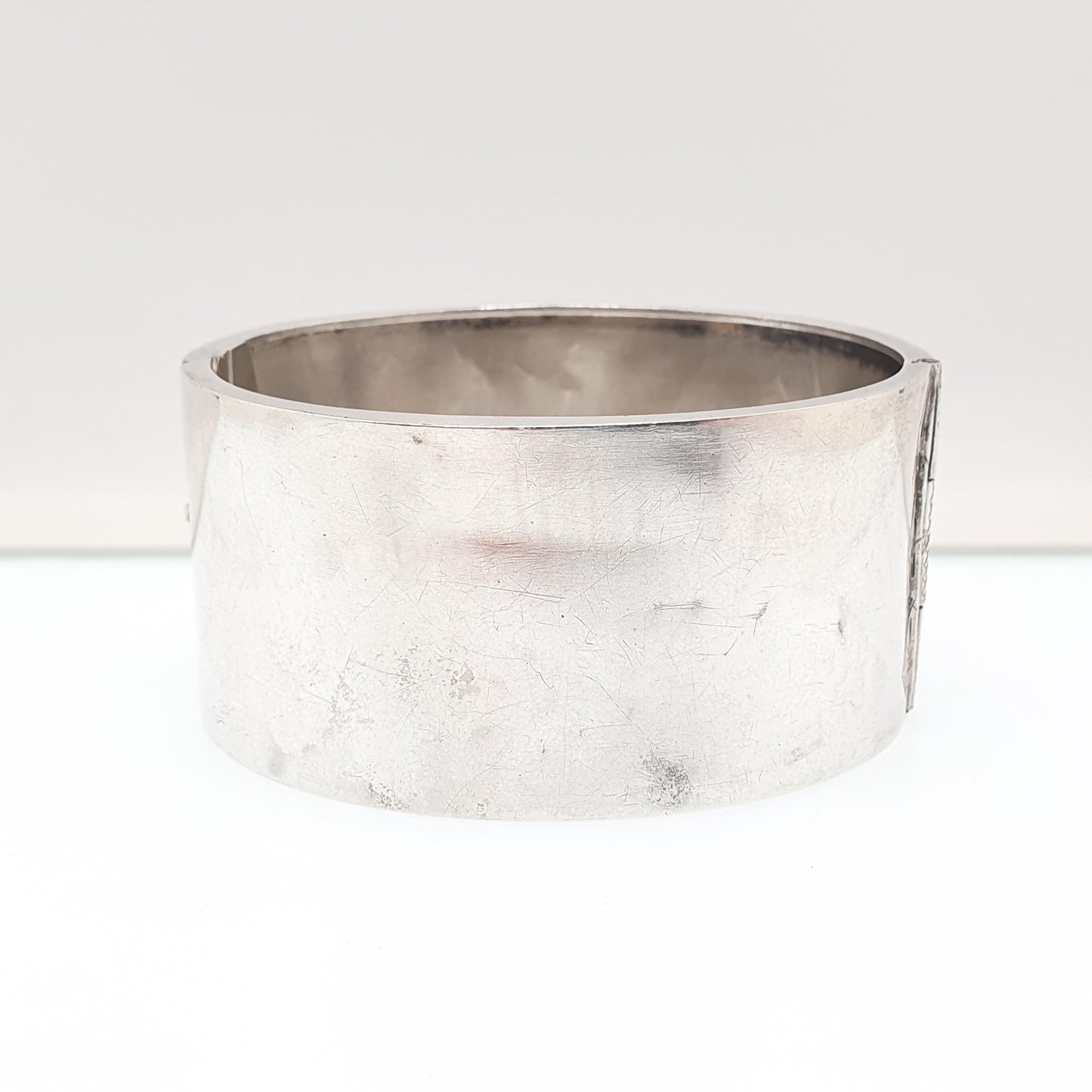 Antique Victorian Sterling Silver Snap Bracelet Bangle Large Heavy Chunky 27.31g Solid 925 Vintage Jewelry Jewellery