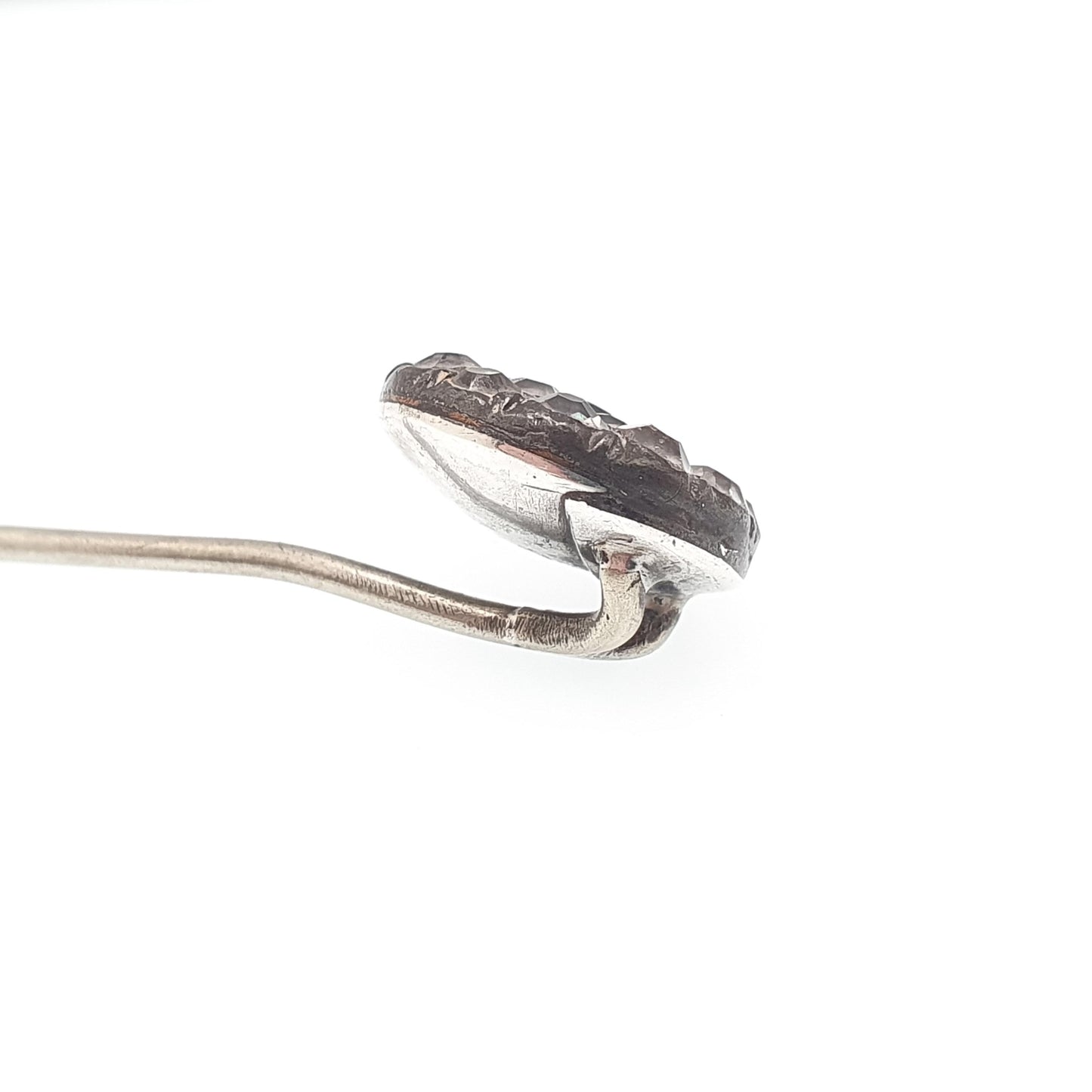 Antique Georgian Solid Silver Diamond Paste Stick Pin Foiled Old Cut Solid Vintage Gents Mens Jewelry Jewellery
