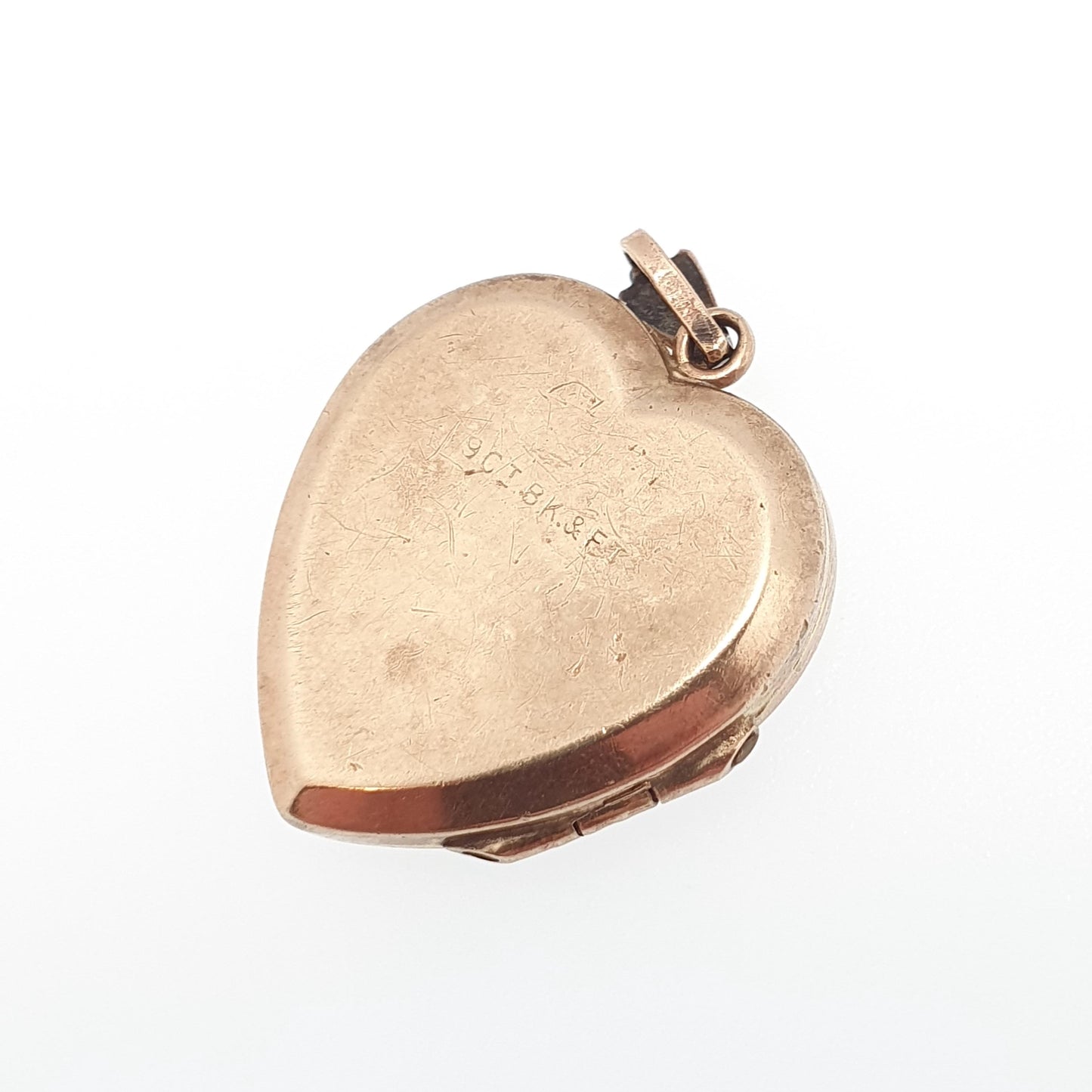 Old Vintage 9ct Gold Heart Locket Gyroscope Solid 9k 375 Pendant Small Cute Fine Estate Gift Back & Front Necklace Jewelry Womens Jewellery