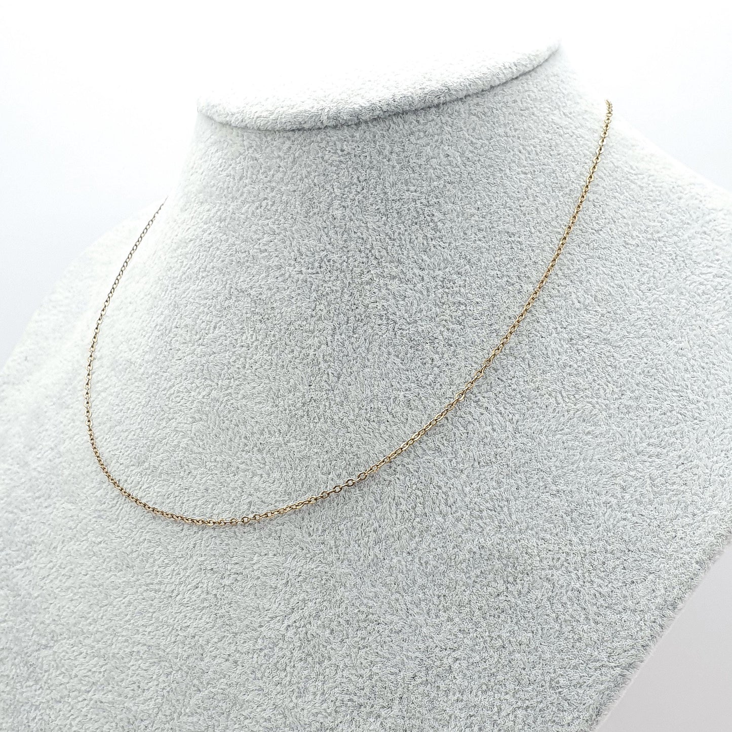 Antique Rolled Gold Cable Link Chain Necklace Trace Link 1.11g 43cm Gold Filled Vintage Mens Unisex Womens Jewelry Jewellery