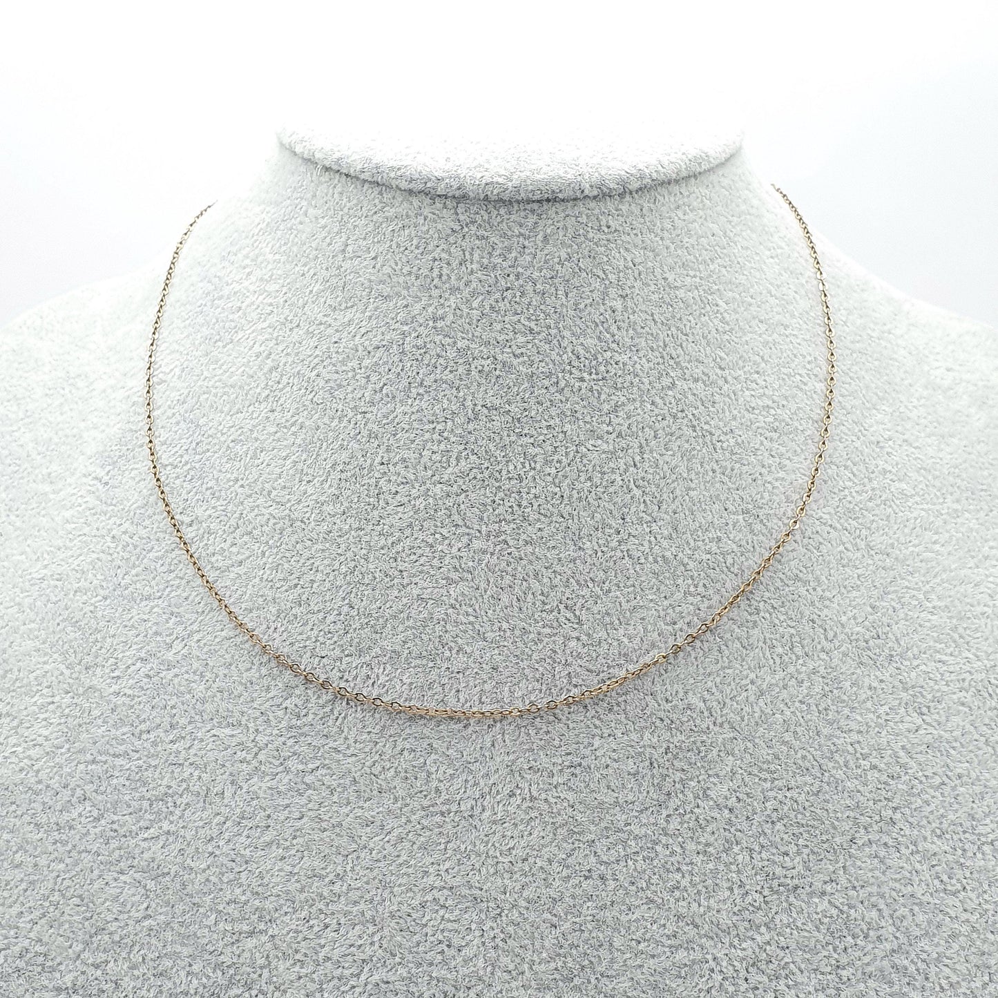 Antique Rolled Gold Cable Link Chain Necklace Trace Link 1.11g 43cm Gold Filled Vintage Mens Unisex Womens Jewelry Jewellery