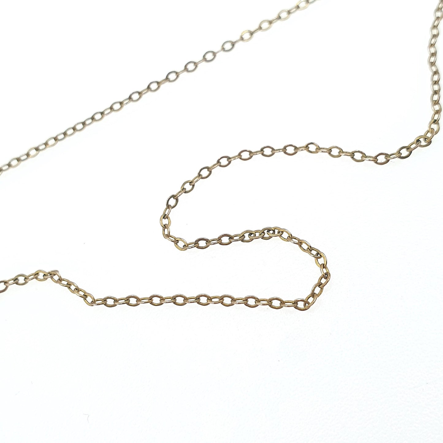 Antique Rolled Gold Cable Link Chain Necklace Trace Link 1.11g 43cm Gold Filled Vintage Mens Unisex Womens Jewelry Jewellery