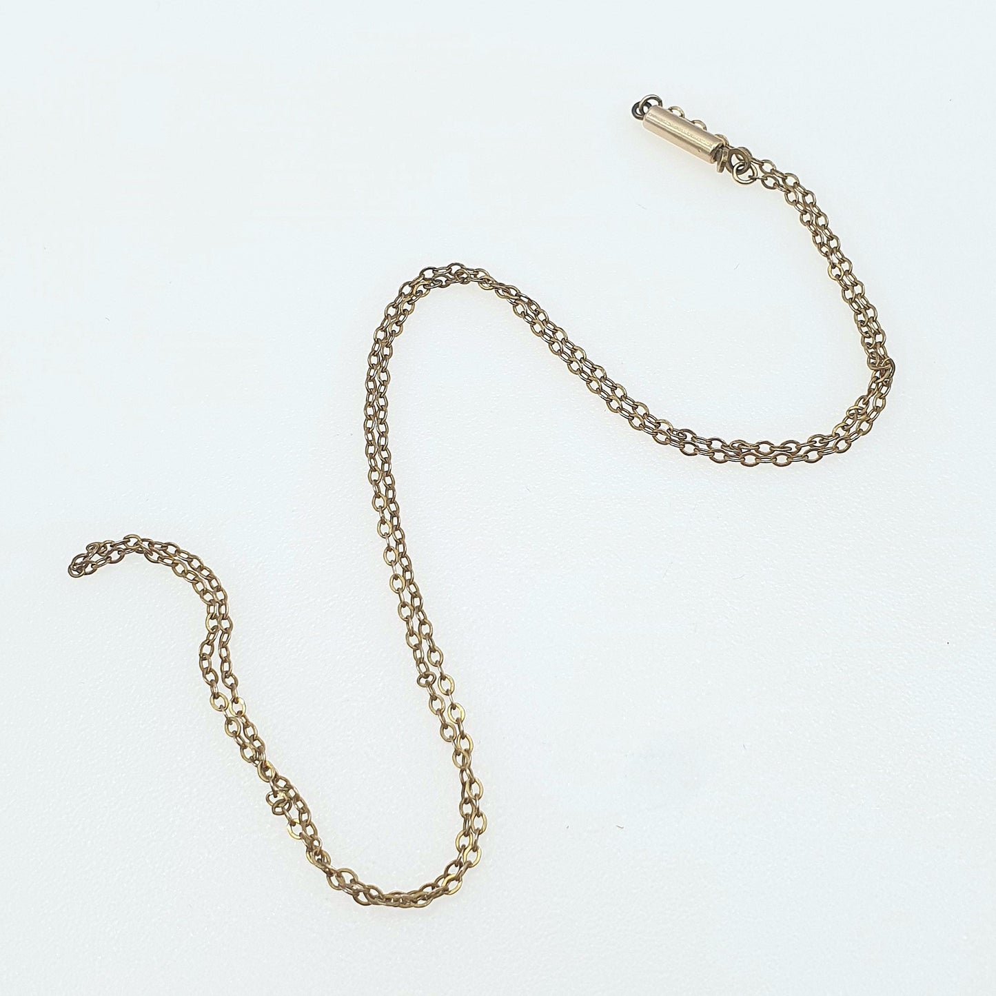 Antique Rolled Gold Cable Link Chain Necklace Trace Link 1.11g 43cm Gold Filled Vintage Mens Unisex Womens Jewelry Jewellery