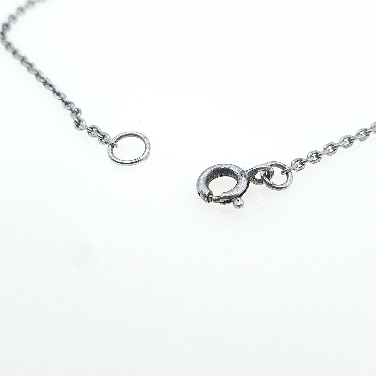 Antique Art Deco Solid Silver Diamond Paste Necklace Flower Drop Floral Rhodium Plated Sparkly Vintage Jewellery Womens Jewelry