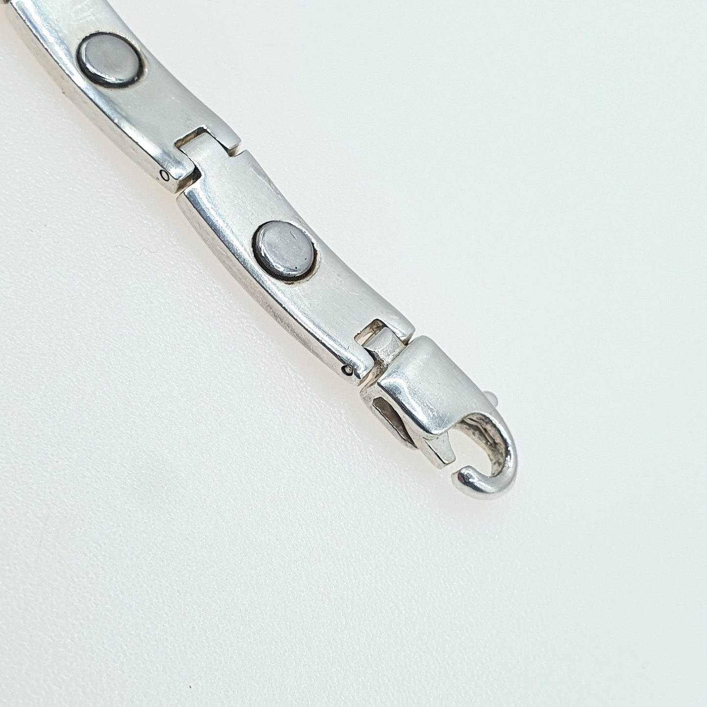 Vintage Sterling Silver Greek Key Pattern Bracelet Magnetic 18.5cm 26.86g Heavy Geometric Womens Jewelry Jewellery