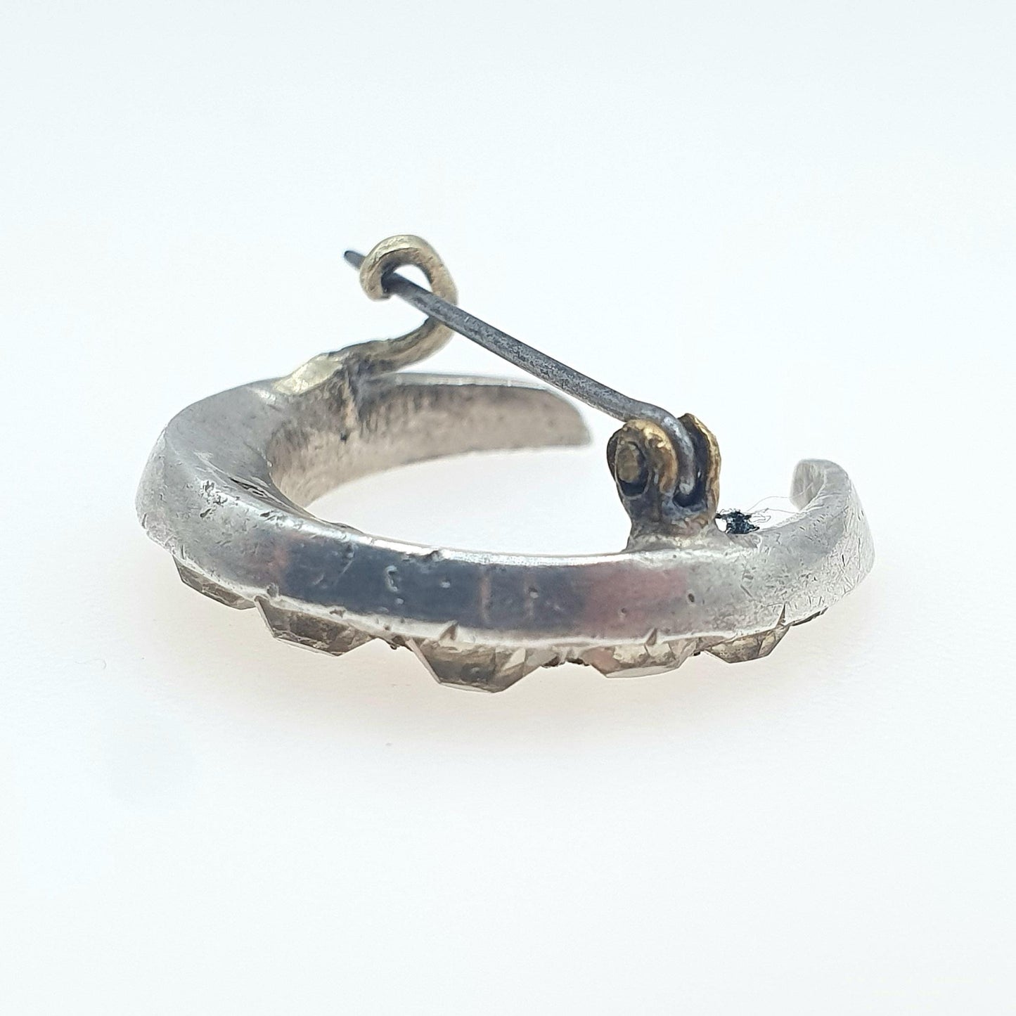 Antique Victorian Solid Silver Crescent Moon Diamond Paste Brooch Celestial Night Sky Womens Jewelry Jewellery Unisex Mens