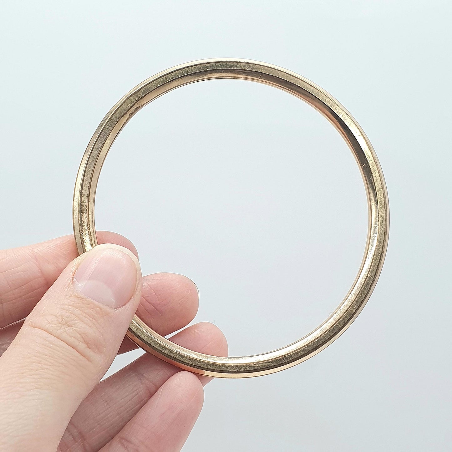 RESERVED/SOLD DON Antique Victorian Rolled Rose Gold Slave Bangle Bracelet Gold Filled Faceted Womens Ladies Jewelry Retro Jewellery Unisex