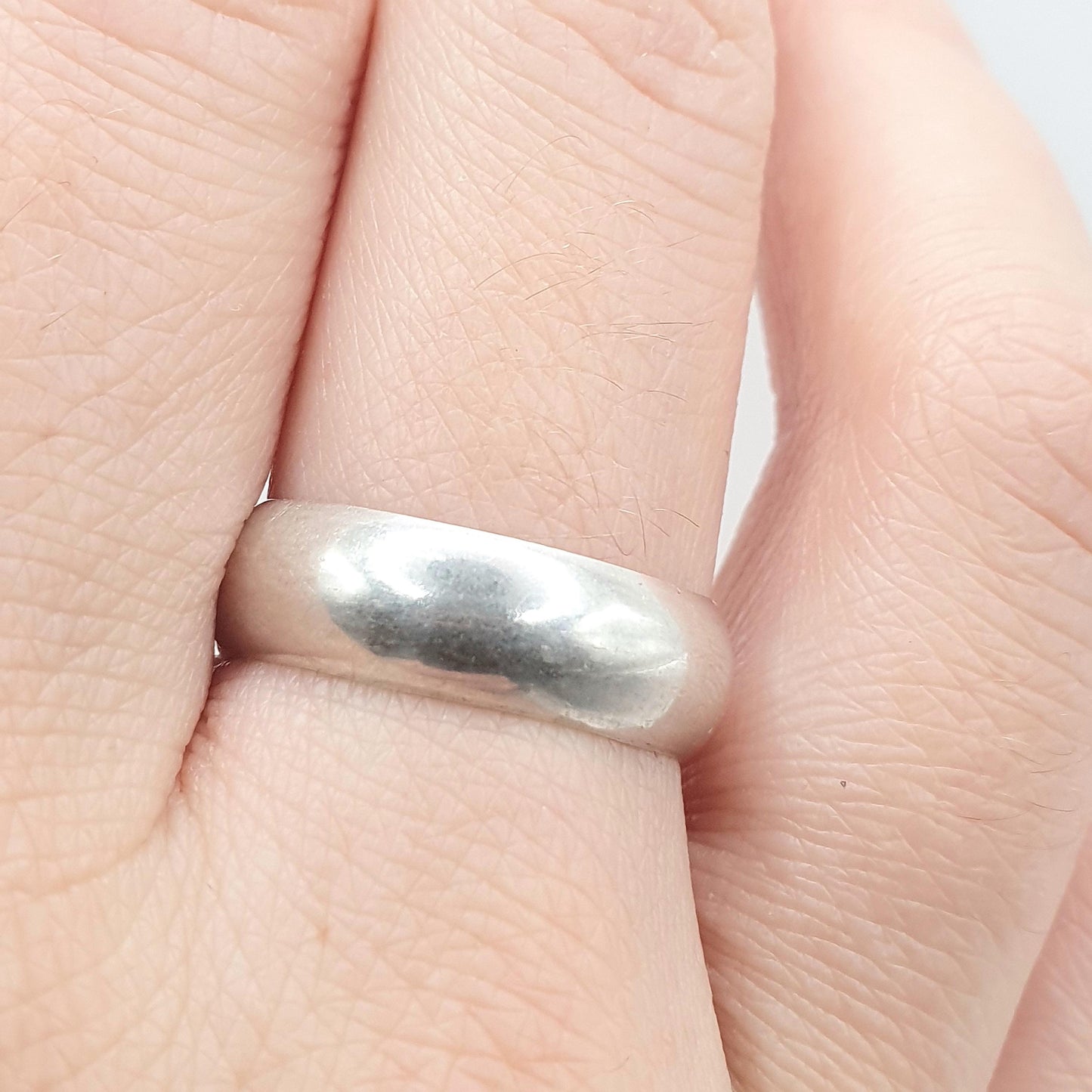 Vintage Sterling Silver Band Ring Smooth Plain Thick Chunky Retro Solid 925 Mens Womens Unisex Jewellery Jewelry