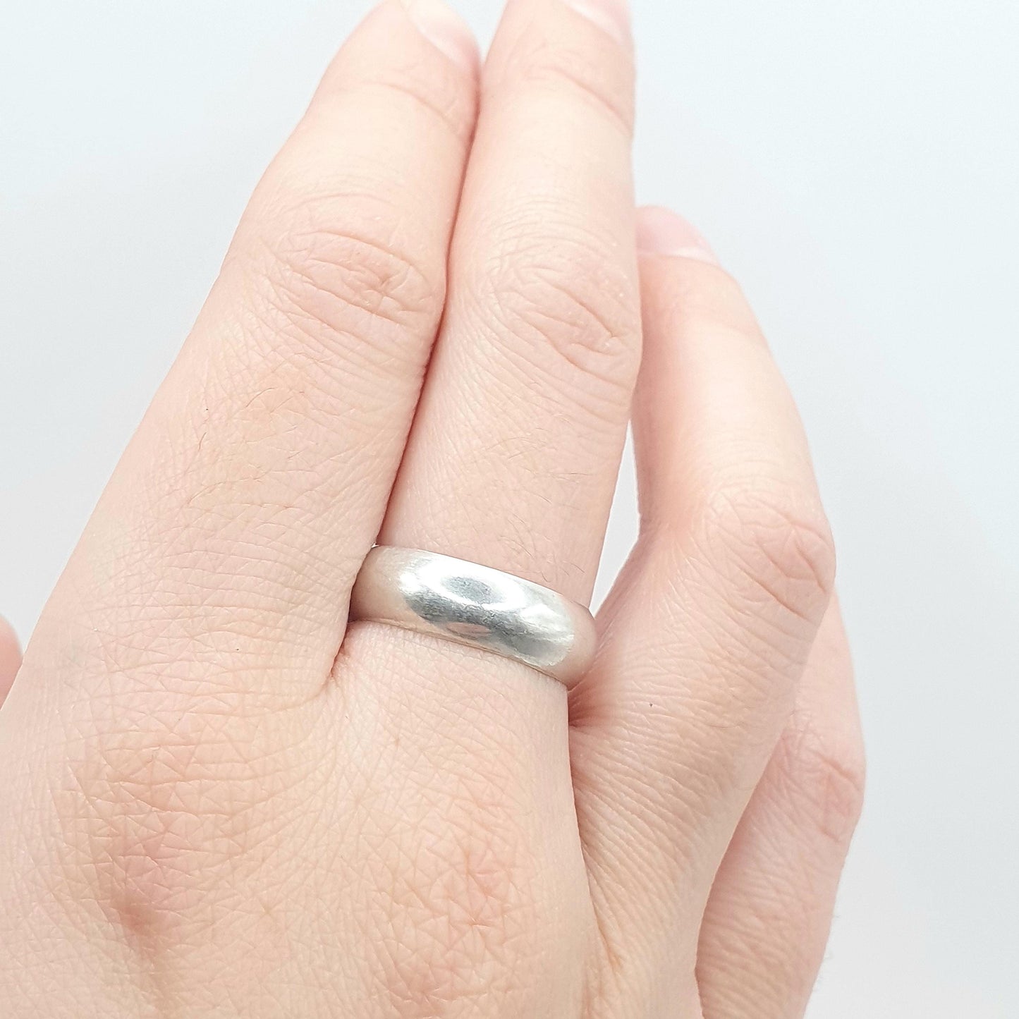 Vintage Sterling Silver Band Ring Smooth Plain Thick Chunky Retro Solid 925 Mens Womens Unisex Jewellery Jewelry