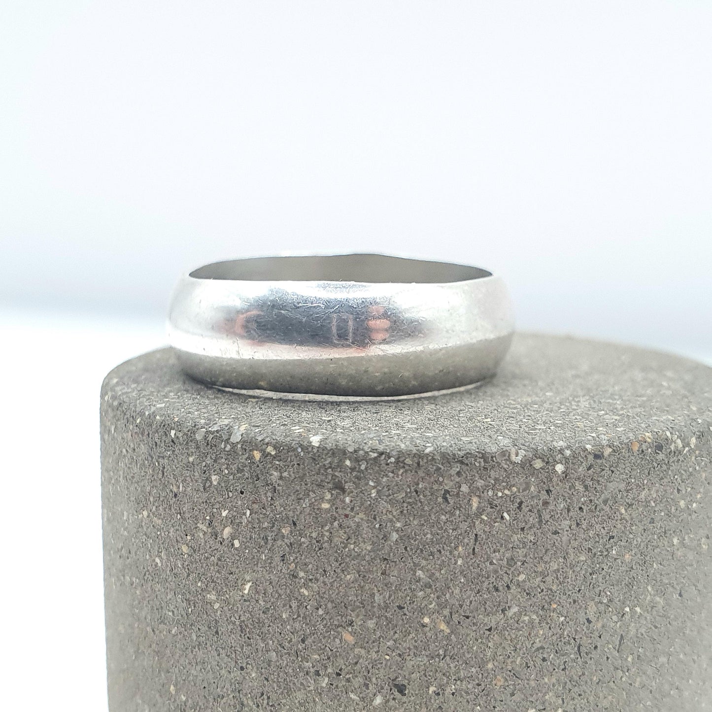 Vintage Sterling Silver Band Ring Smooth Plain Thick Chunky Retro Solid 925 Mens Womens Unisex Jewellery Jewelry