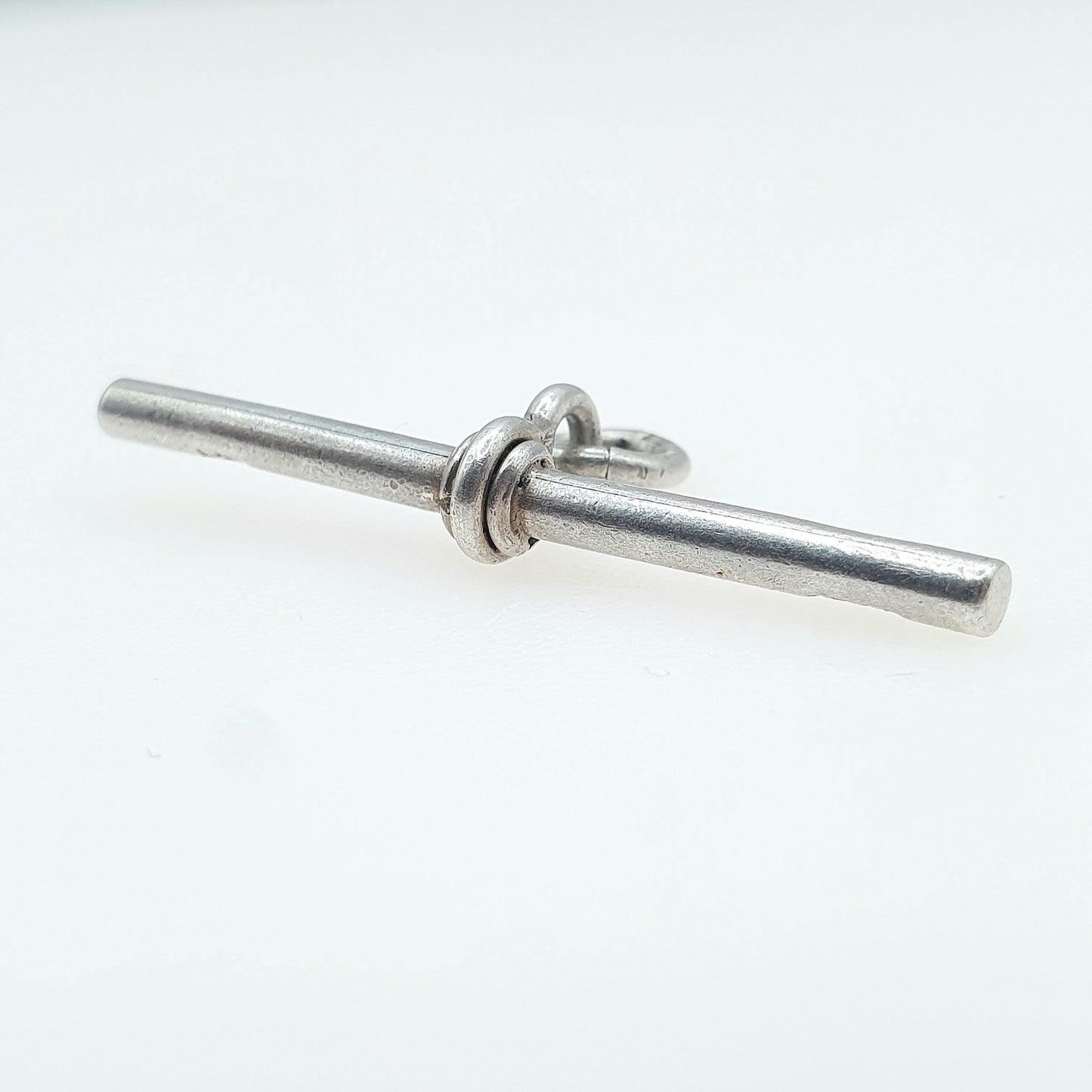 Antique Sterling Silver T Bar Fob Pendant Necklace Albert Chain Vintage Solid 925 Unisex Mens Womens Jewelry Jewellery