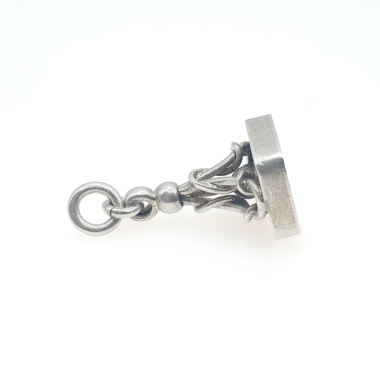 Antique Victorian Solid Silver Letter Seal Fob Pendant Albert Chain Not Engraved Vintage Women’s Men’s Unisex Necklace Jewelry Jewellery