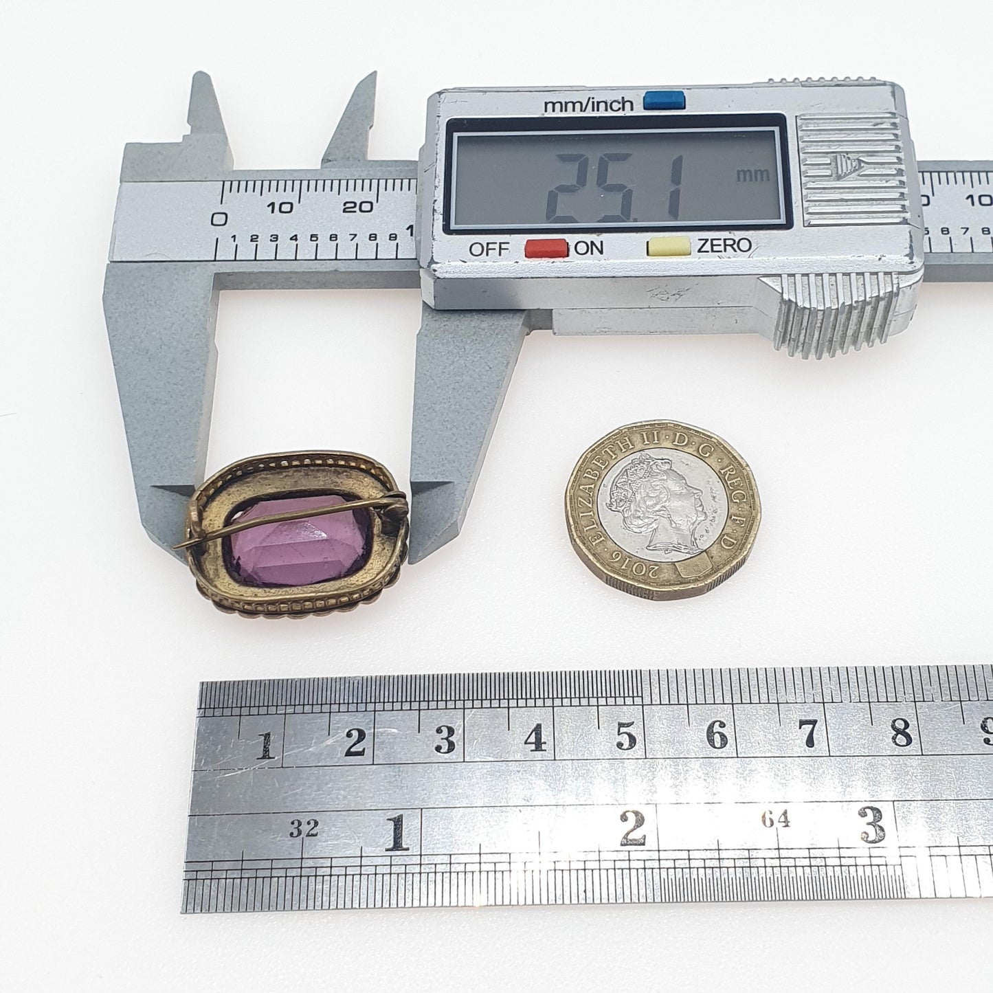 Antique Victorian Amethyst Paste & Seed Pearl Brooch Gold Tone Base Metal Faux Pearls Vintage Lilac Womens Jewelry Jewellery