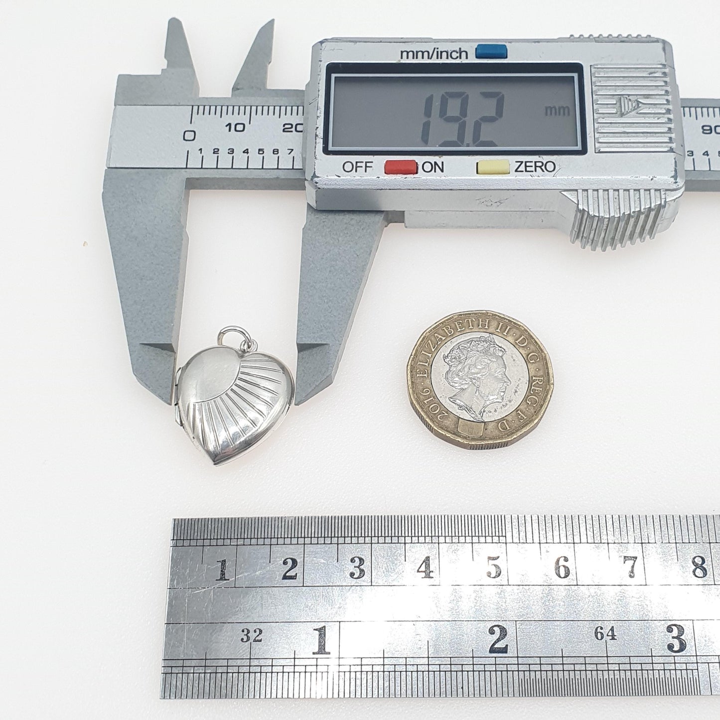 Antique Art Deco Solid Silver Heart Locket Necklace Pendant Sunburst Pattern Back and Front Womens Jewelry Vintage Jewellery