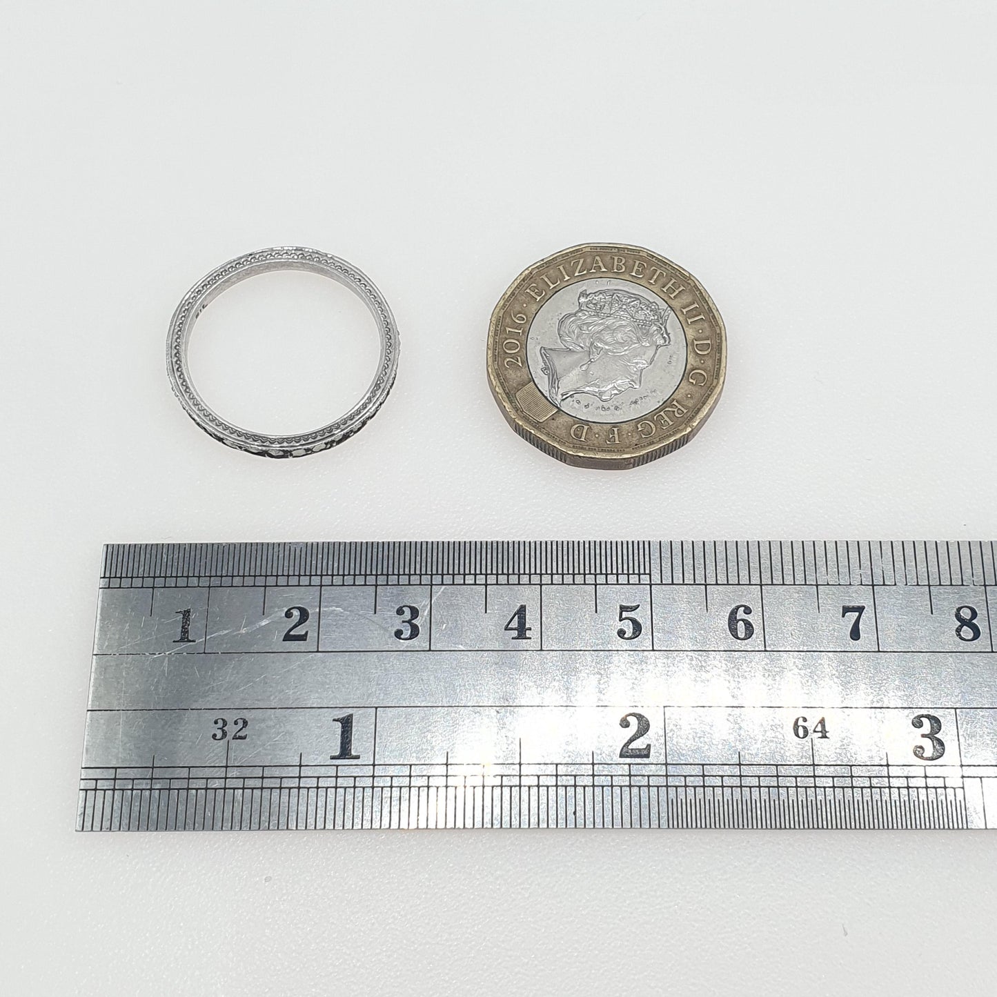 Antique Solid Silver Marcasite Eternity Ring Art Deco Promise Gift Full Band Women’s Mens Jewelry Jewellery