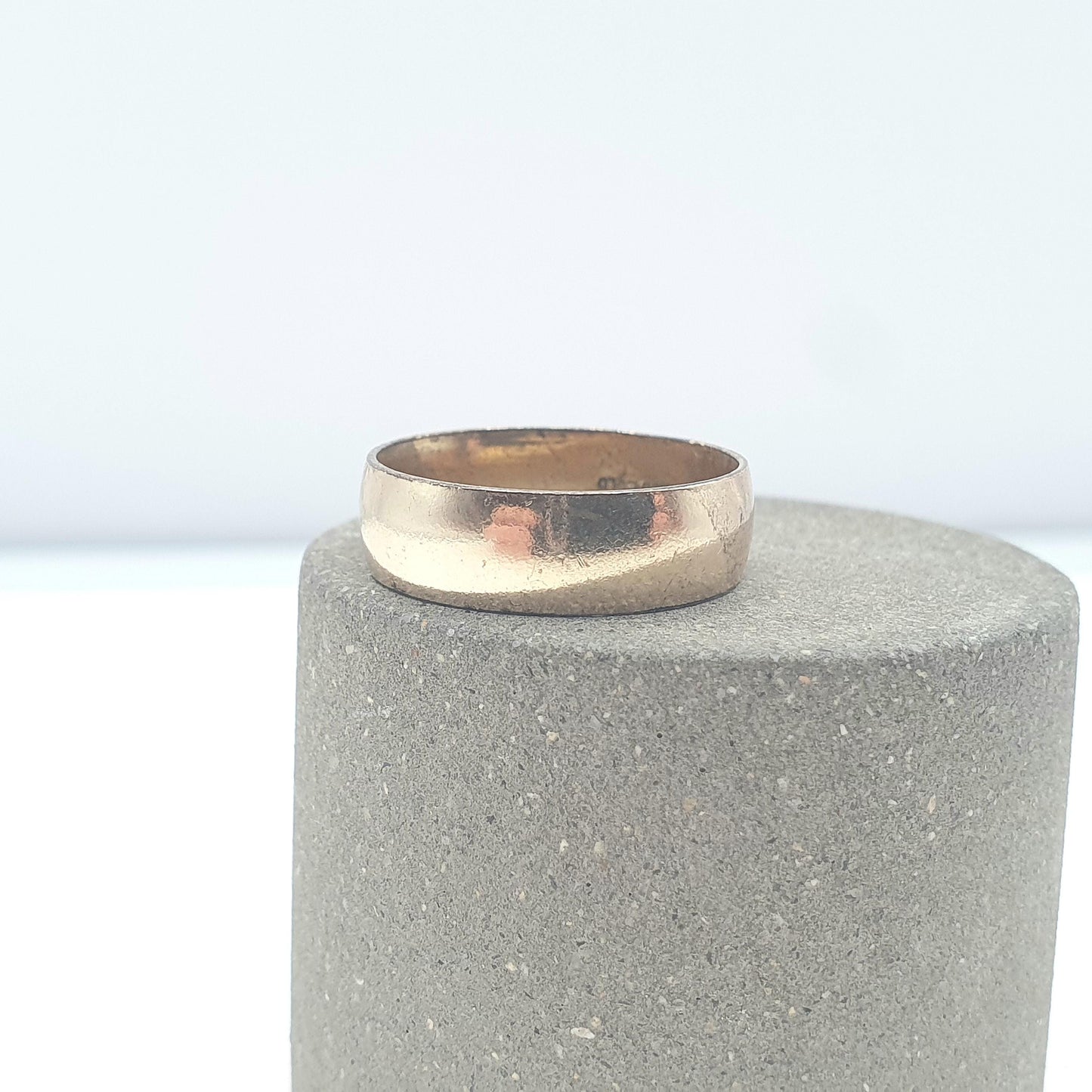 Antique Rolled Gold Band Ring Gold Filled Wide Thick Plain Smooth Wedding Band Vintage Mens Womens Jewelry Jewellery