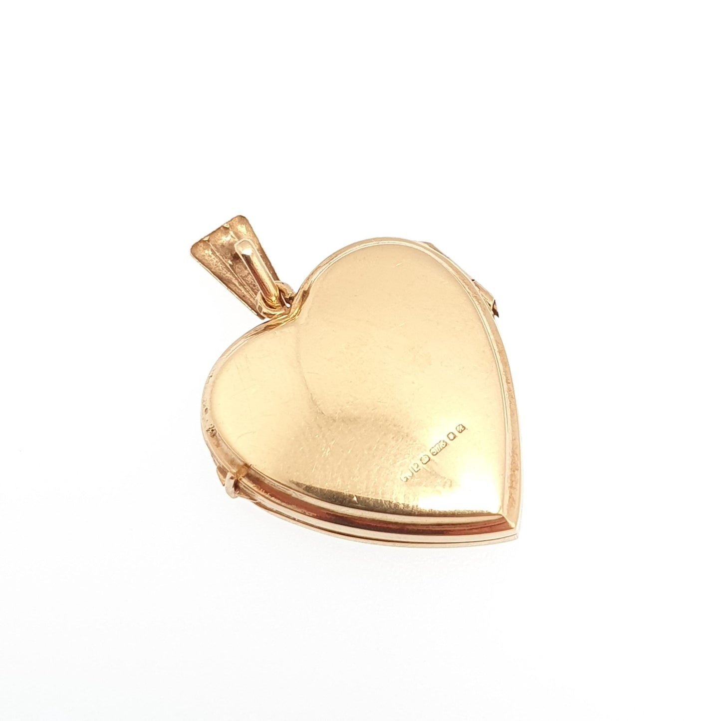 Vintage GEORG JENSEN 9ct Gold Heart Locket Gyroscope Pattern Solid 9k 375 Pendant Necklace Jewelry Womens Jewellery