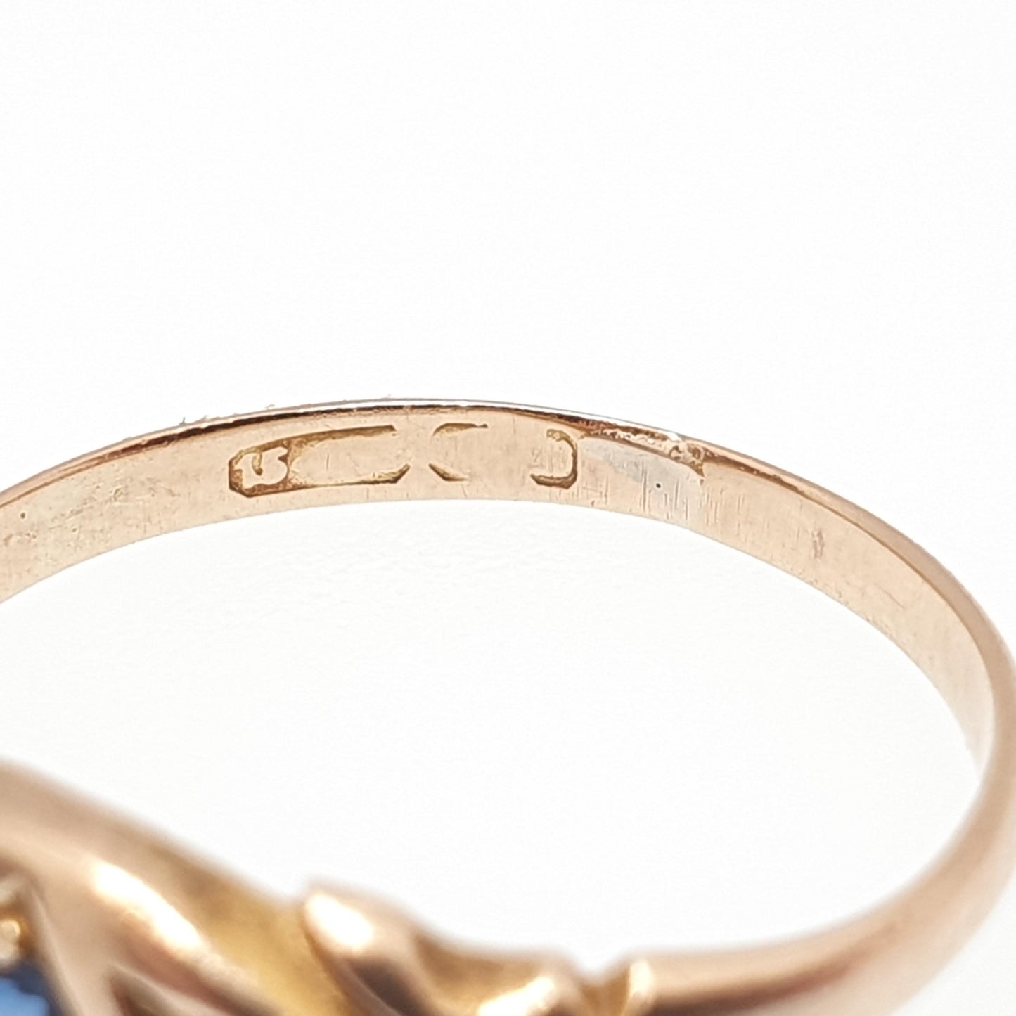 Antique 15ct Gold Sapphire Ring Diamond Victorian Solid 625 15 Carat Fine Estate Womens Vintage Jewelry Jewellery