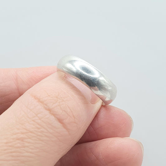 Vintage Sterling Silver Band Ring Smooth Plain Thick Chunky Retro Solid 925 Mens Womens Unisex Jewellery Jewelry