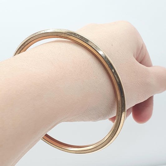 RESERVED/SOLD DON Antique Victorian Rolled Rose Gold Slave Bangle Bracelet Gold Filled Faceted Womens Ladies Jewelry Retro Jewellery Unisex