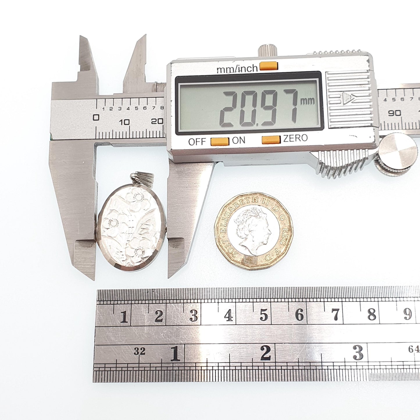 Vintage GEORG JENSEN Sterling Silver Locket Oval Flower Engraved Necklace Pendant Genuine GJ Ltd Jewelry Jewellery