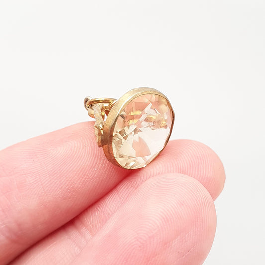 Antique Victorian Natural Citrine Fob Pendant Necklace Gold Gilt Genuine Gemstone Jewellery Jewelry