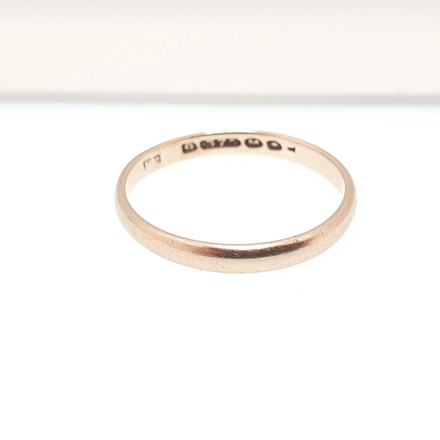 Old Vintage 9ct 9kt Gold Band Ring Wedding 1947 Hallmarked Solid 375 9k Stacking Stacker Yellow Mens Womens Jewelry Jewellery