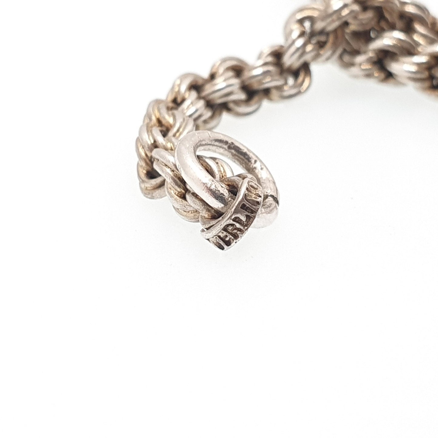 Antique Victorian Sterling Silver Ball Pendant Rope Link Chain Necklace 40cm 15.7" 22.60g Albert Chain 1800s Charm Jewelry Jewelry