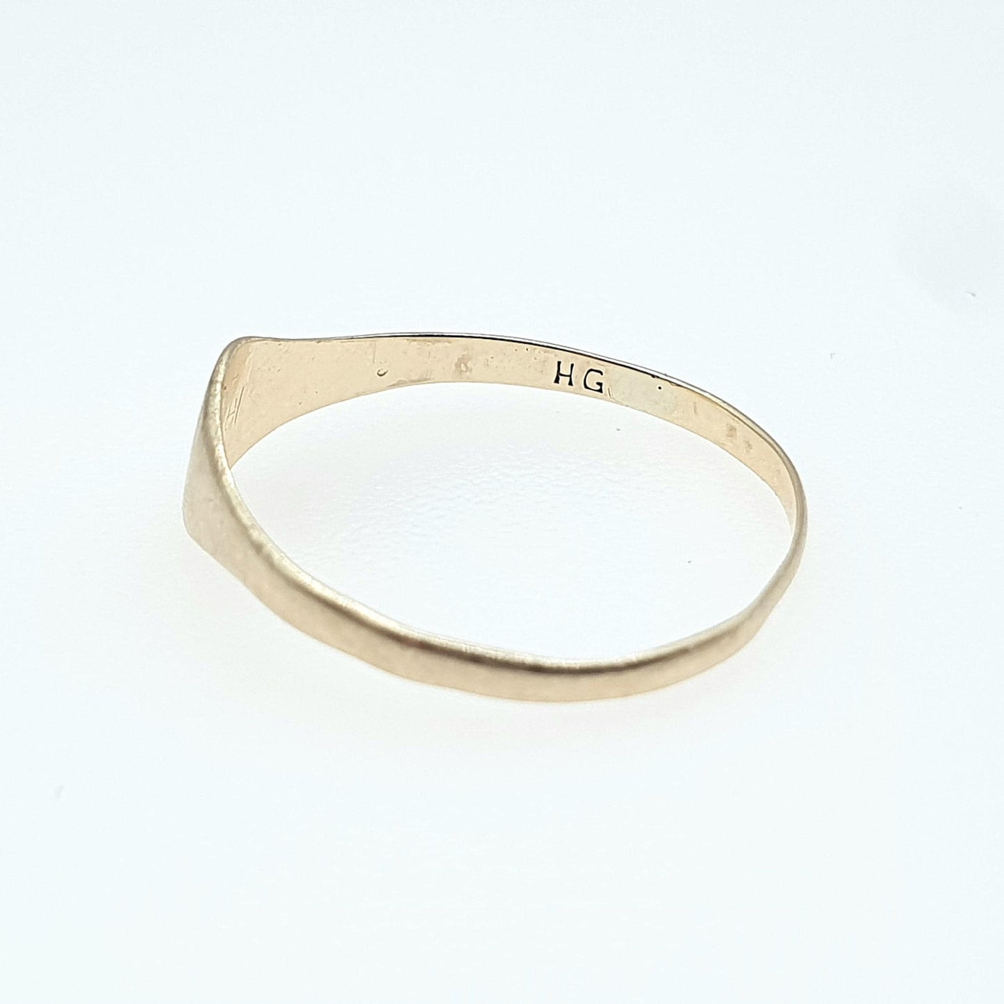 Antique 9ct Gold Signet Ring Initials IEI on Face Round Cute Keepsake Gift Small Vintage UK K US 5.25 Womens Jewelry Jewellery