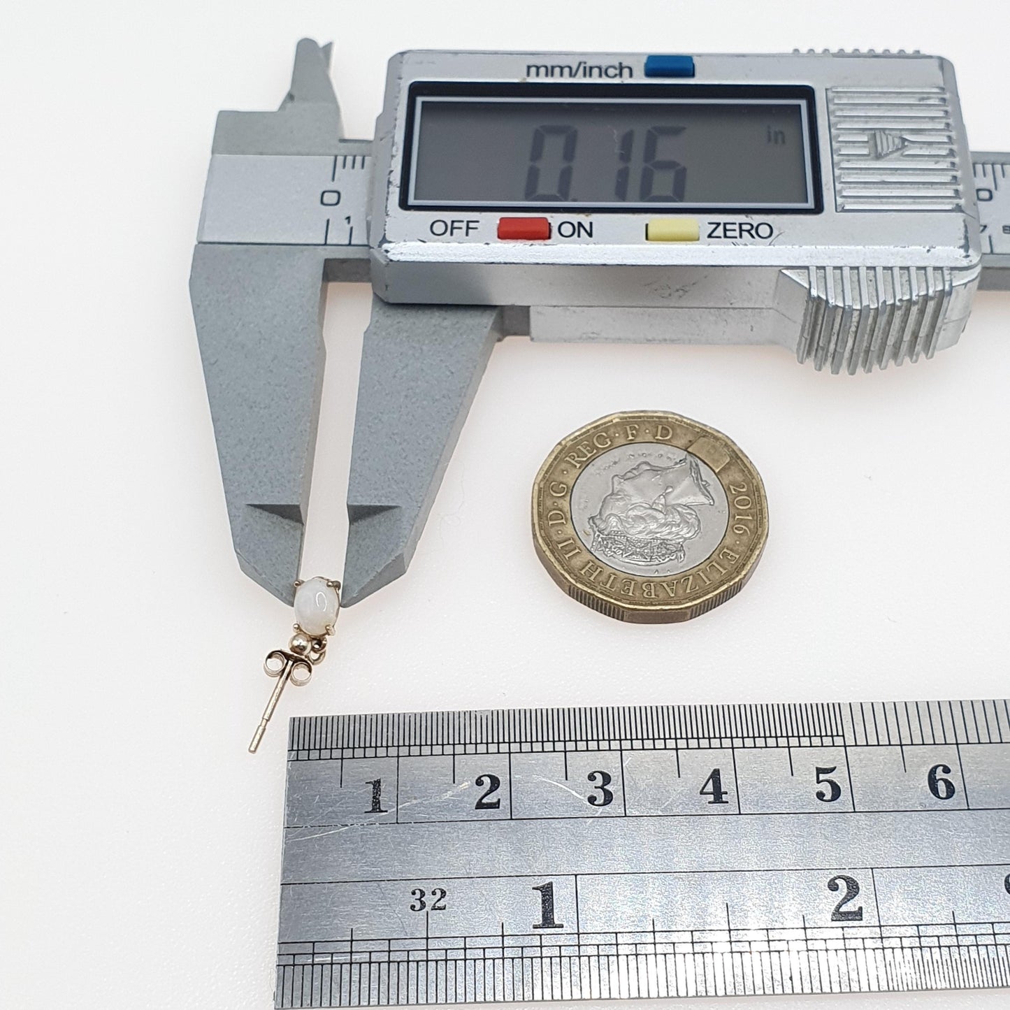 Vintage 9ct Gold Opal Earrings Stud and Drop Oval Cabochon Fire Gemstone Solid 9k 9kt Retro Womens Jewelry Jewellery