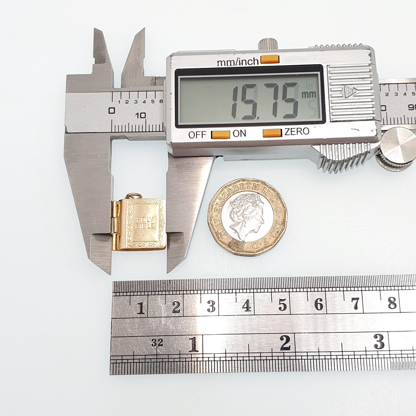 Vintage 9ct 9k Gold Bible Charm Bracelet Opening with Old and New Testament Necklace Pendant Solid 375 Christian Catholic Jewellery Jewelry