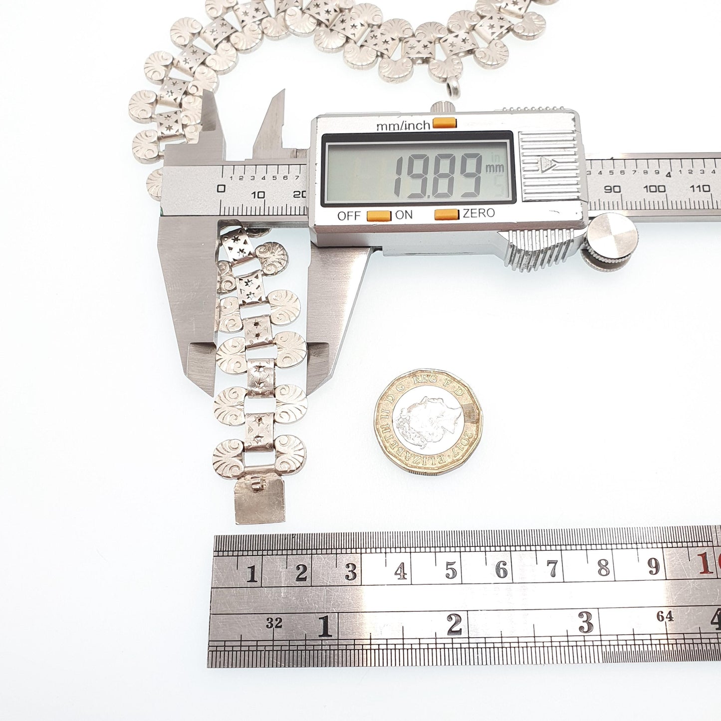 Antique Victorian Solid Silver Collar Necklace Book Chain Bookchain Bead Etruscan Choker Link 42cm 54.76g Vintage Jewelry Jewellery