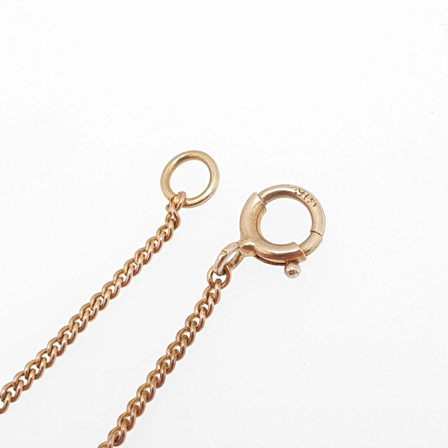 Antique 9ct 9k Rose Gold Chain Necklace Curb Link Victorian 40cm 15.7" 2.23g Solid 9 Carat 9k Vintage Womens Jewelry Jewelry