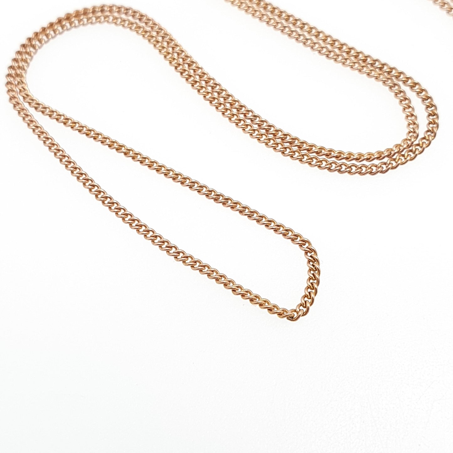 Antique 9ct 9k Rose Gold Chain Necklace Curb Link Victorian 40cm 15.7" 2.23g Solid 9 Carat 9k Vintage Womens Jewelry Jewelry