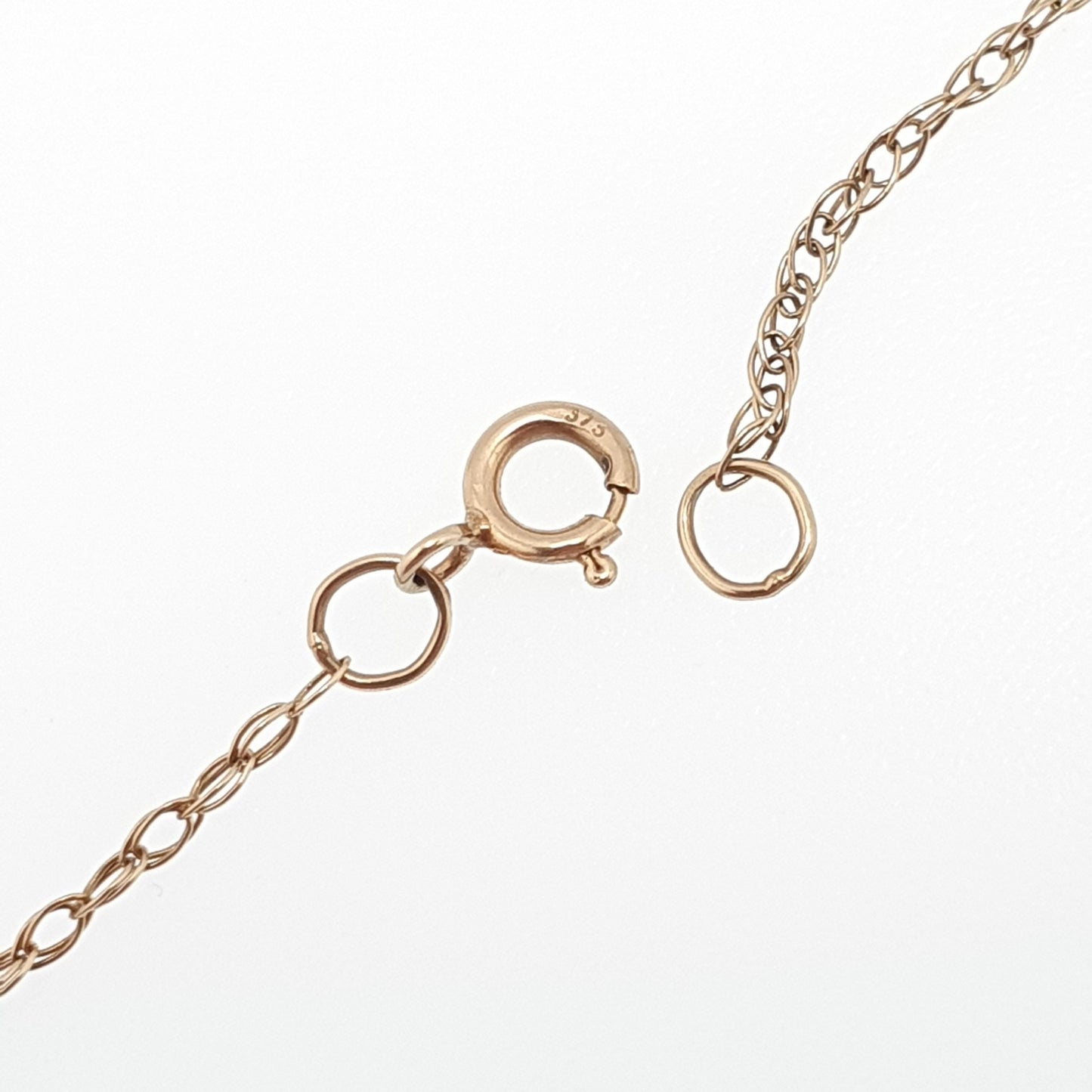 Vintage 9k 9ct Gold Chain Necklace Rope Link 47cm 18.5" 0.72g Twisting Helix Long Fine Solid 375 Jewelry Jewellery