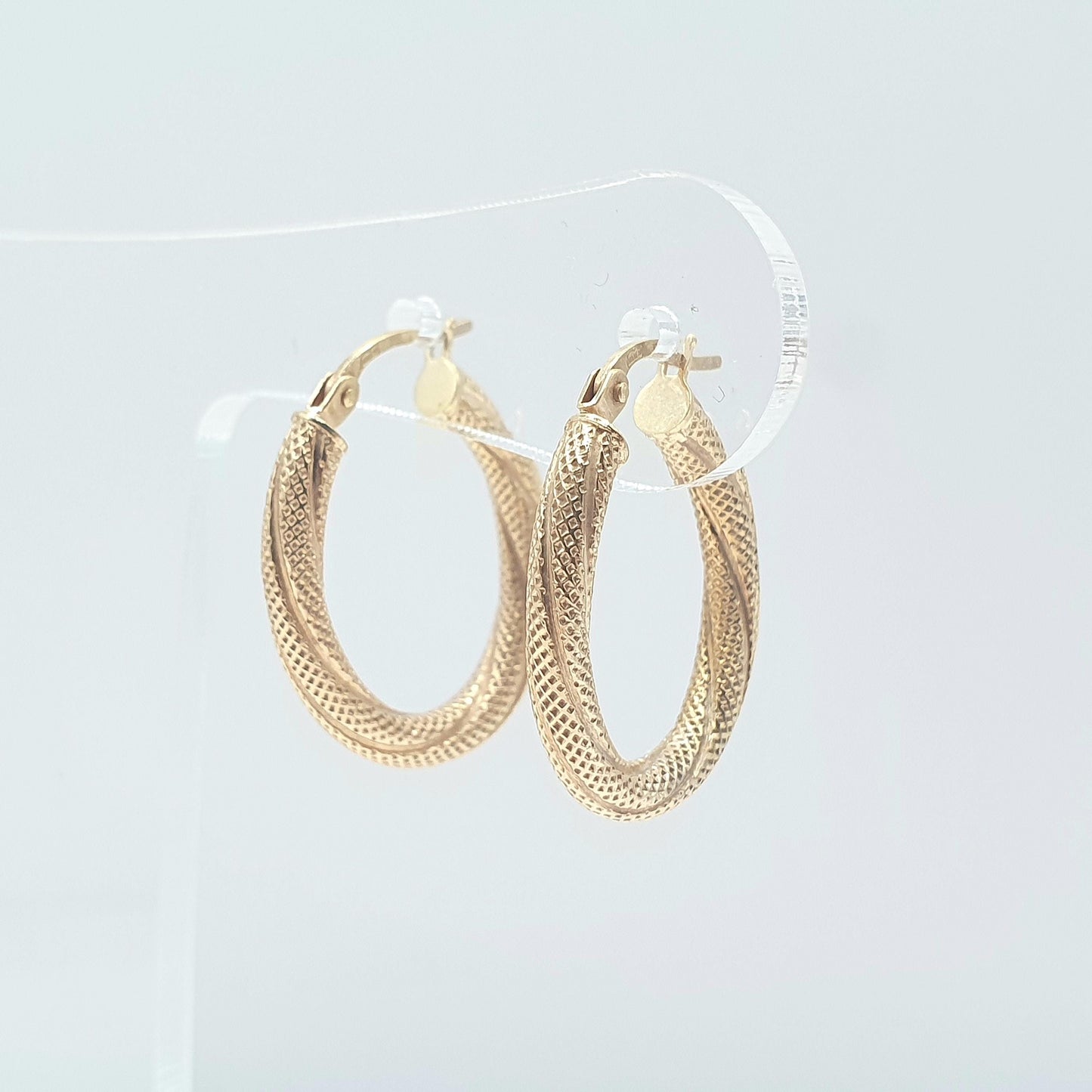 Vintage 9ct Gold Gypsy Hoop Earrings Creole U Shape Solid 375 9k Ladies Womens Jewelry Jewellery Retro