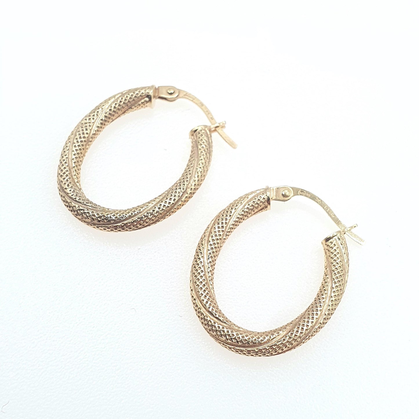 Vintage 9ct Gold Gypsy Hoop Earrings Creole U Shape Solid 375 9k Ladies Womens Jewelry Jewellery Retro