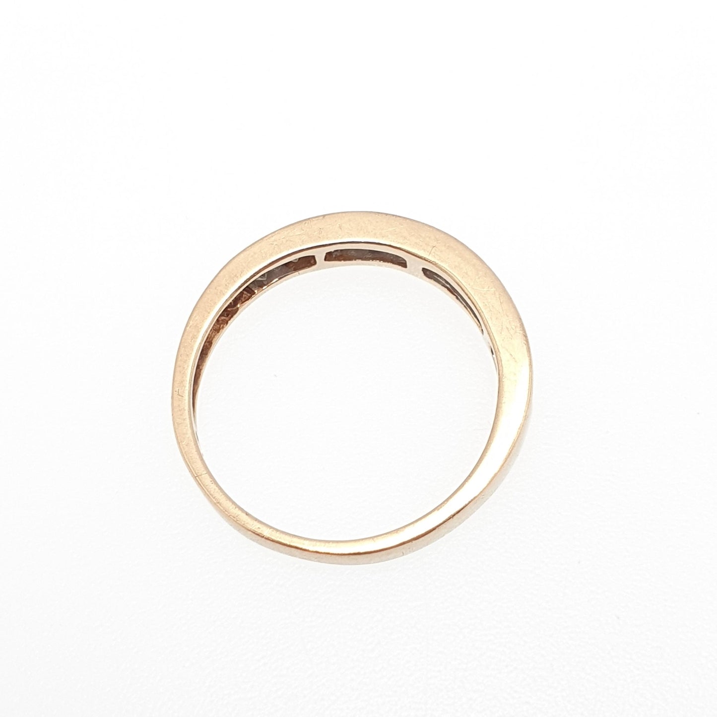 Vintage 9ct 9k Diamond Gold Ring Natural Diamonds 0.2ct Total Half Eternity Solid 375 Sparkly Genuine Real Gemstone Jewelry Jewellery